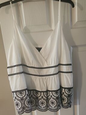 Banana Republic White Top with Black Label